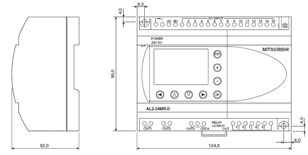 SPS Mitsubishi Alpha AL2-14MR-D 24V 14I/O DIN-Rail
