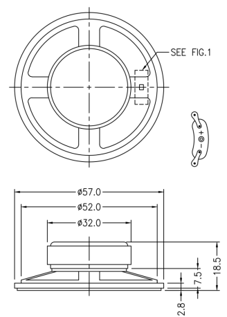 Lautsprecher 0.5W 8R (8 Ohm) 57mm bis 6kHz