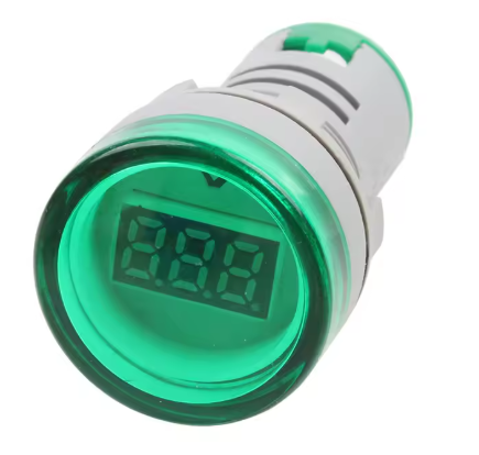 Spannungsanzeiger Einbau 22mm Voltmeter 5-60V DC LED grün