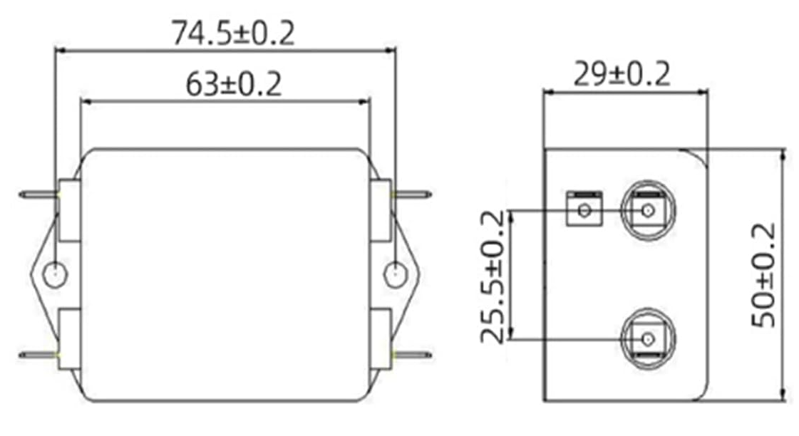 EMI-Filer 20A 250V CW4L2-20A zweistufig für Geräteeinbau