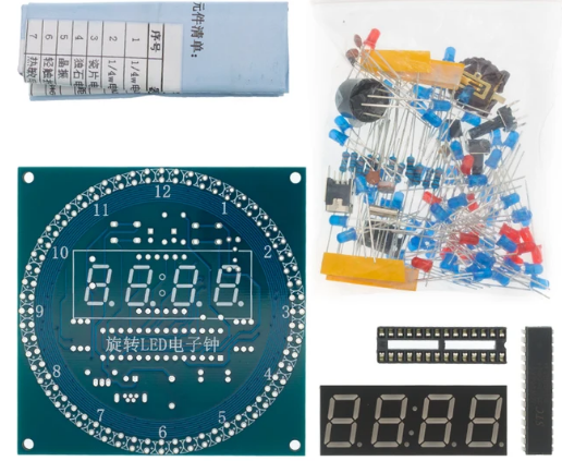 Uhr 4-Stellig 7-Segment plus LEDs Bausatz KIT51